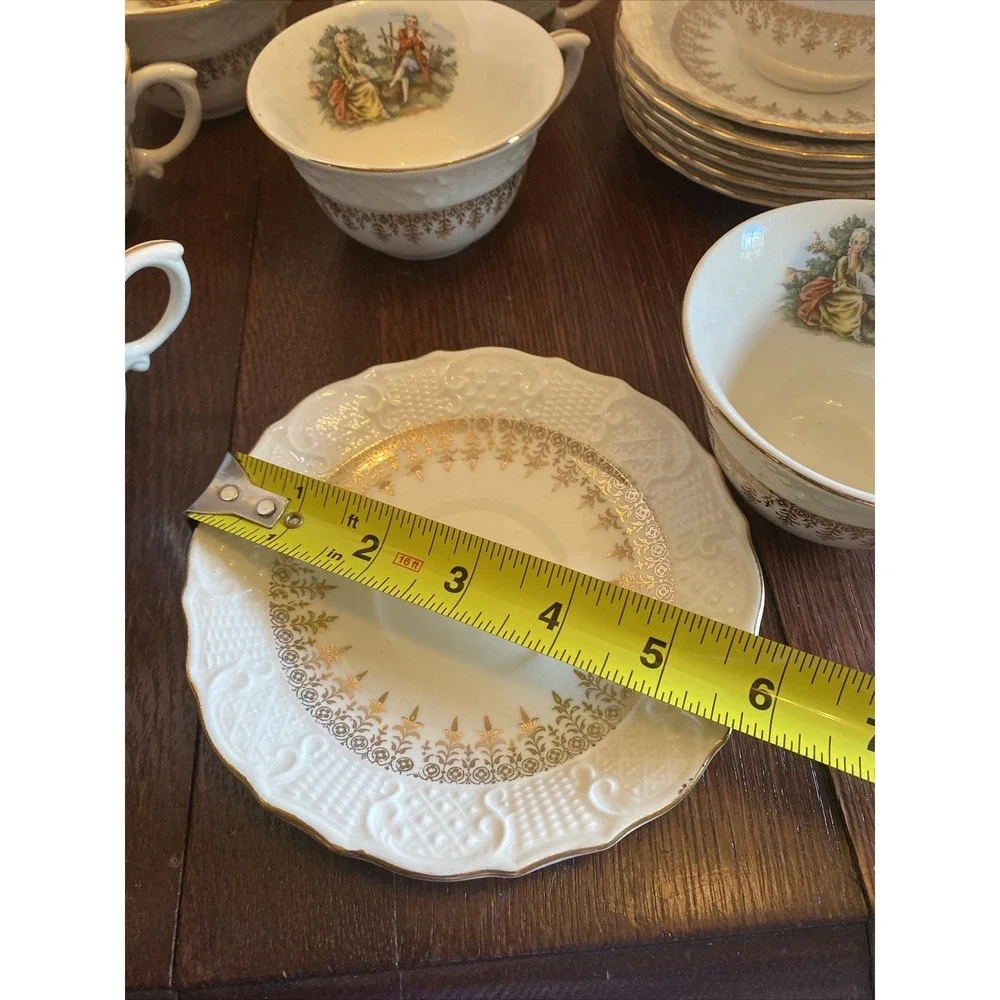 Vintage Washington Colonial Vogue Dinnerware Cup &‎ Saucer 22k Hallmark Cannon